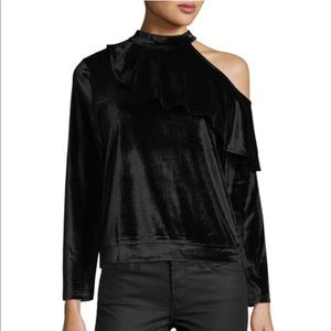 NWT, few moda cold shoulder velvet top